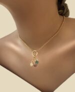 گردنبند ونکلیف نگین دار رنگی